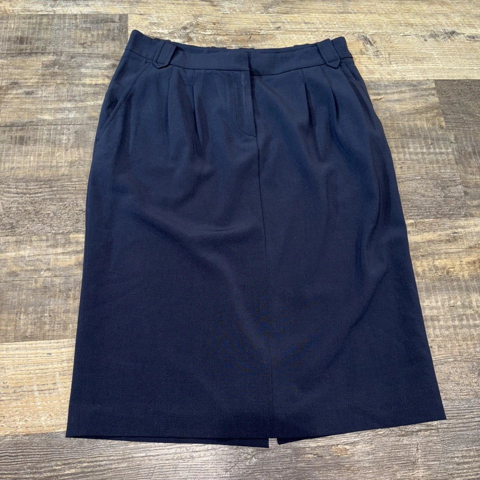 Falda lápiz de lana azul marino Piazza Sempione talla IT 40 (US 4-6 pequeña)