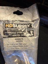 3/4  FIP X 3/4  FIP X 24  Stainless Steel Water Heater Connectors