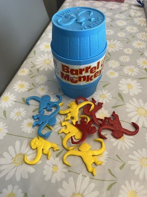 Vintage Barrel Of Monkeys by Milton Bradley Blue Barrel 1990s Rare