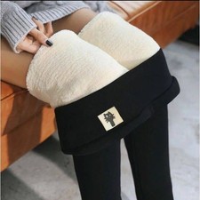 Women Winter Warm Sherpa Fleece Lined Leggings Thick Cashmere Thermal Pants US