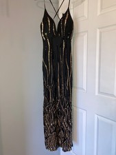 Black & Gold Sequin Maxi Dress from Superstar