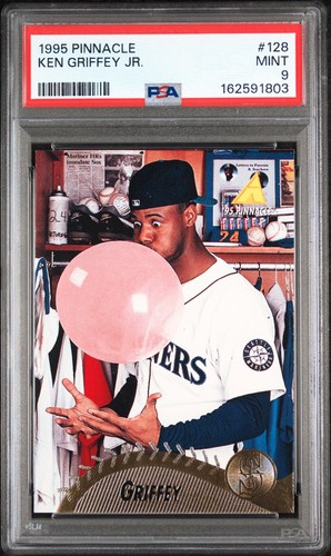 1995 Pinnacle Ken Griffey Jr. #128 Bubble Gum Card PSA 9 MINT