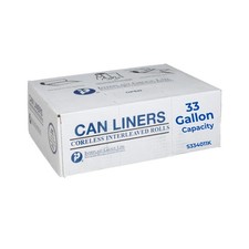 Inteplast 33 Gallon Trash Can Liner, 33 x 40 Inches, Black, 500 Count 0.43 Mil