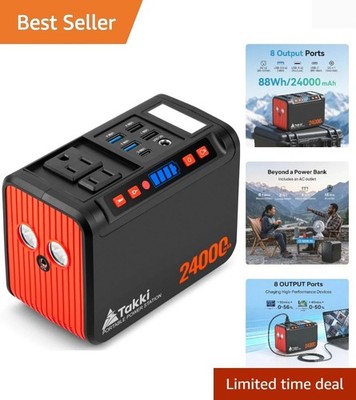 88.8Wh Portable Power Station Peak 120W Lithium Battery Small Generator Power...