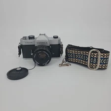 Yashica TL Electro X 35mm SLR Film Camera Yashinon-DS 50mm Lens & Strap Tested