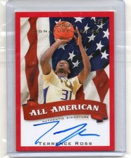 (E61) 12-13 Terrence Ross Leaf Signature Series ALL AMERICAN RED AUTO RC#D 1/5 