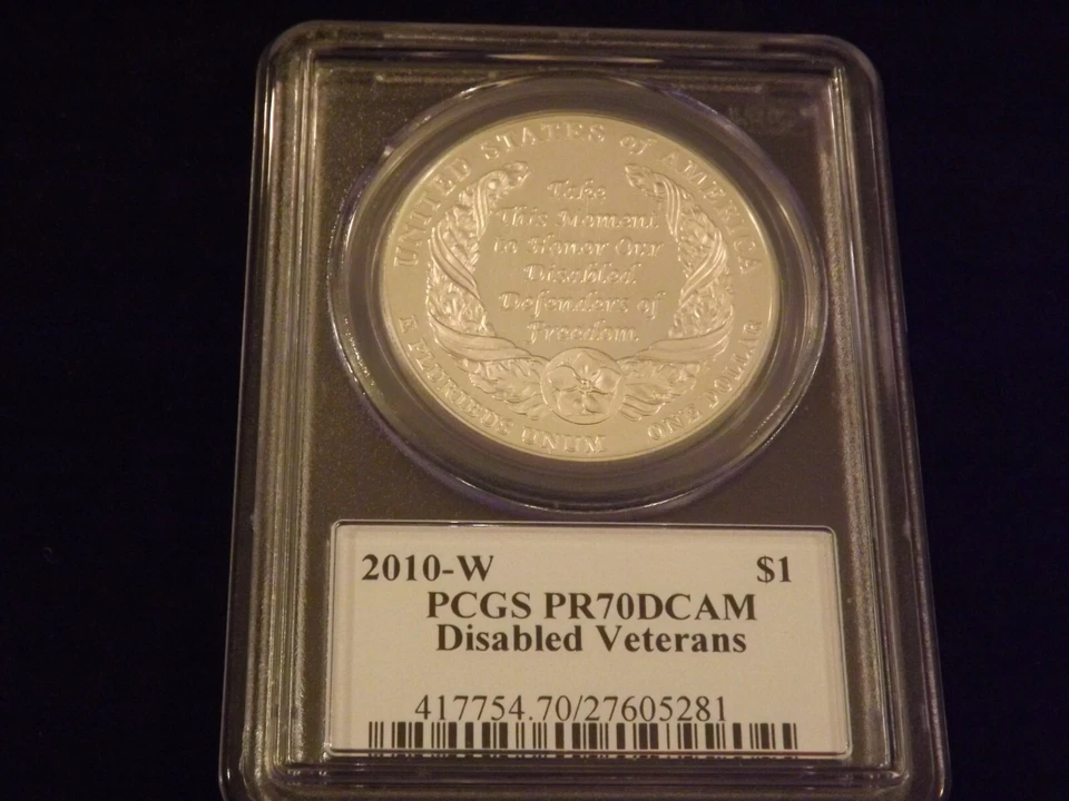 2010-W    $1     Disabled Veterans      FLAG LABEL      PCGS  PR  70 DCAM - Image 2 of 2