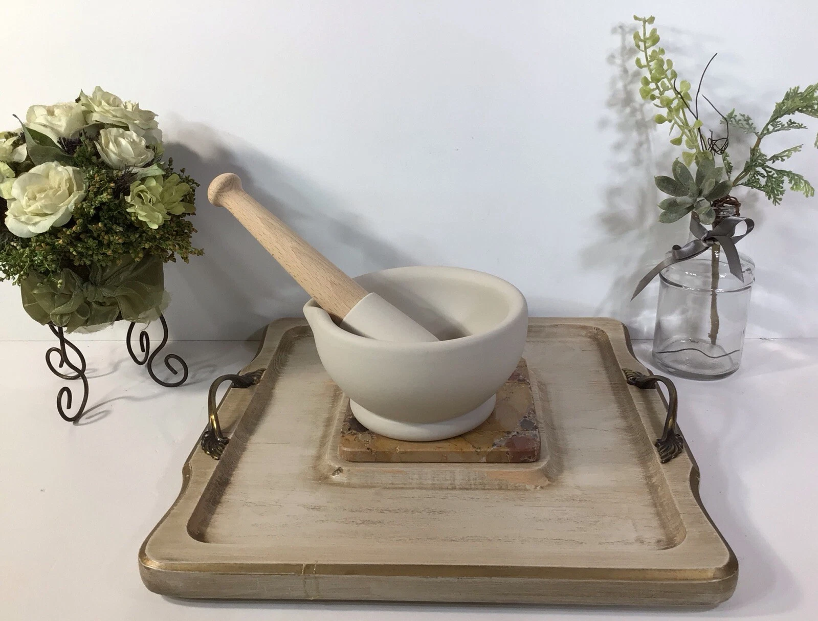 Milton Unglazed Mortar & Pestle~Acid Proof~Made In England~5”Diameter~NICE!