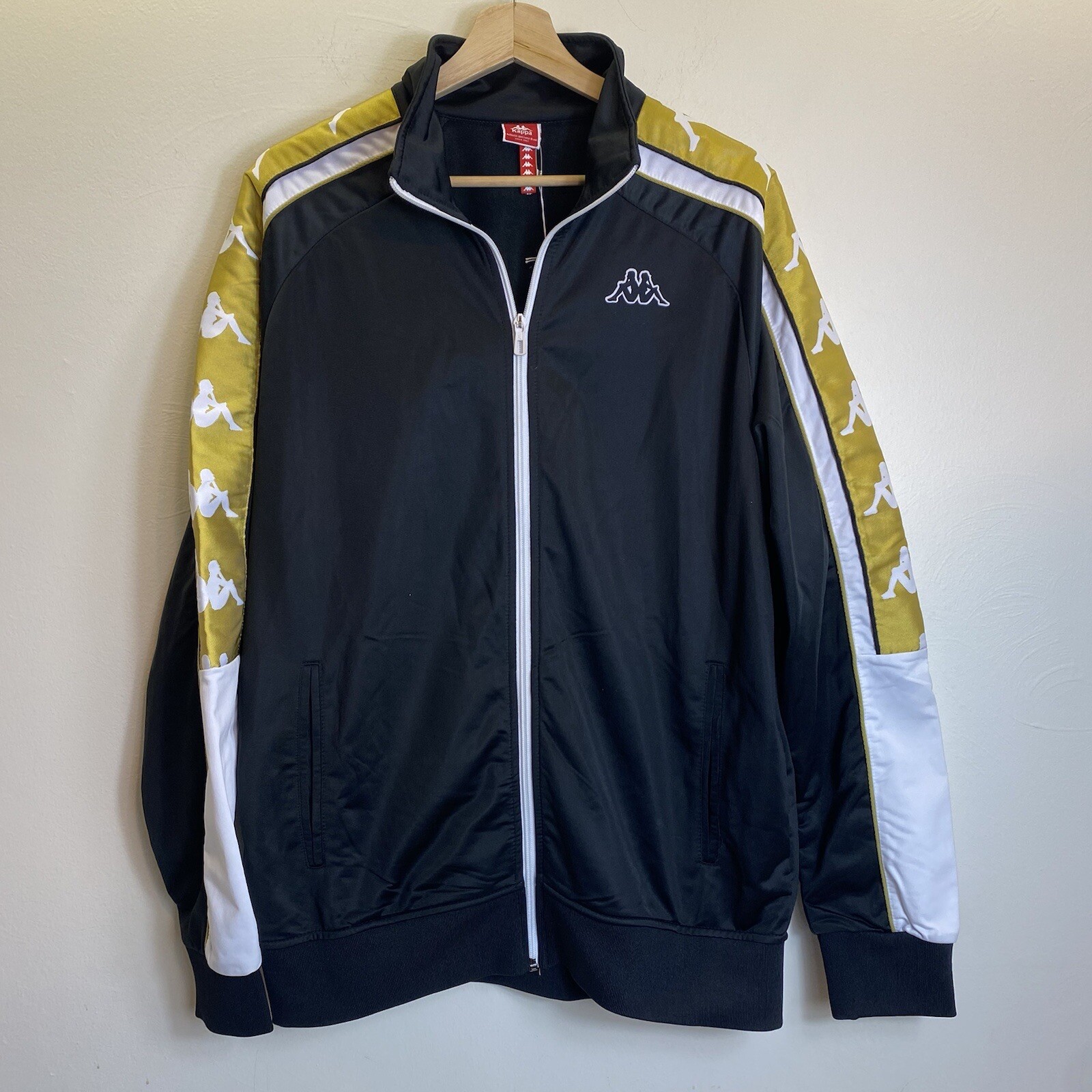 Mens Kappa Black Gold Full Zip Sleeve 