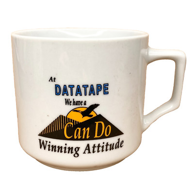 Vintage 1960's DATATAPE ''Winning Attitude'' Magnetic Tape Tech Company Coffee Mug