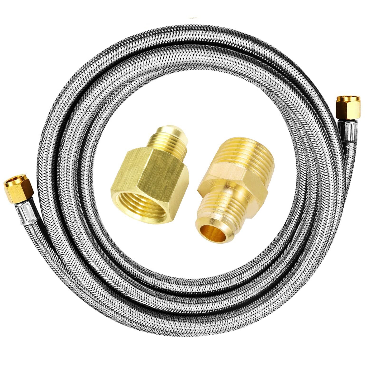 16 Feet Stainless Steel Braided BBQ Grill Extension Propane Hose 3/8