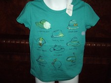 NWT Girls Size 4 Baby Gap Green T-Shirt Top Hat Print