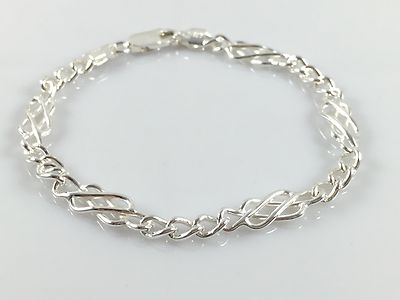 925 Sterling Silver Ladies Solid Celtic Bracelet 7.5'' Hallmarked Brand New