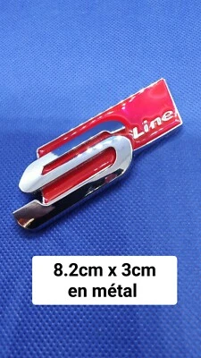 Logo Emblème SLine arrière coffre Ailes Rouge Silver 82x30 MM