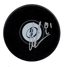 ERIK CERNAK TAMPA BAY LIGHTNING SIGNED AUTOGRAPHED LOGO PUCK WITH COA !