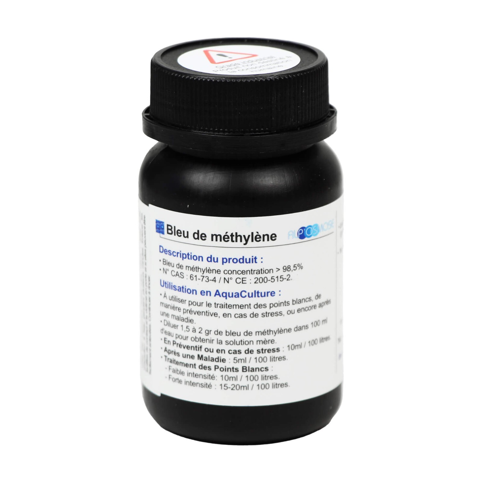 Bleu de méthylène poudre 80 g pot colorant indicateur redox pour chimie et biologie