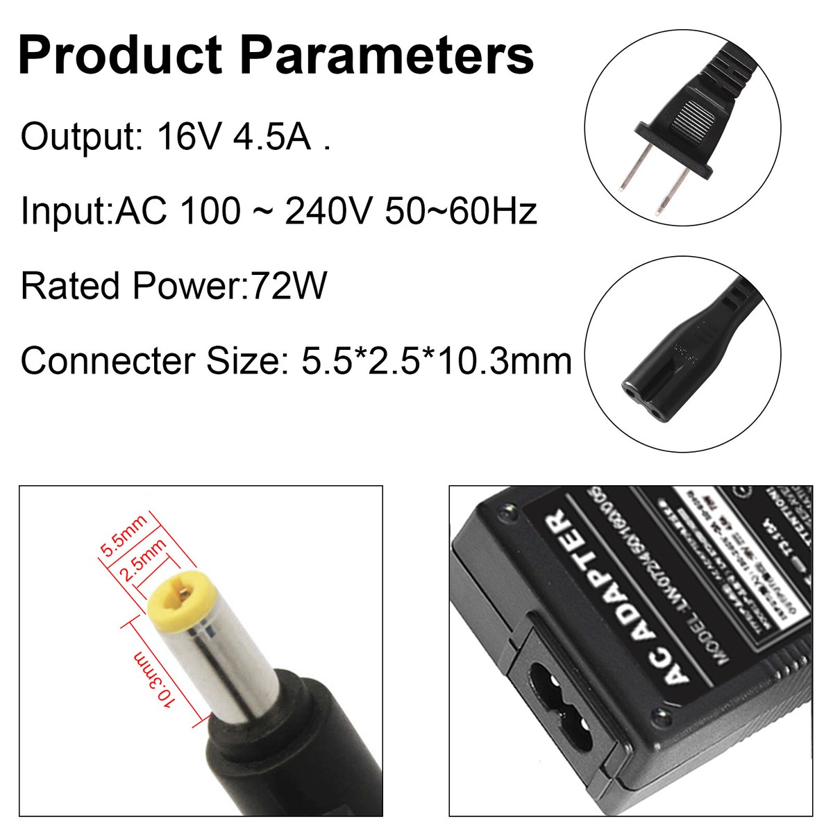 15.6V 7.05A Laptop Charger AC Power Adapter For Panasonic Toughbook CF-31, CF-52, CF-53, CF-54 Models - 110W CF-31 CF-52 Power Adapter 15.6V 7.05A - Foto 6