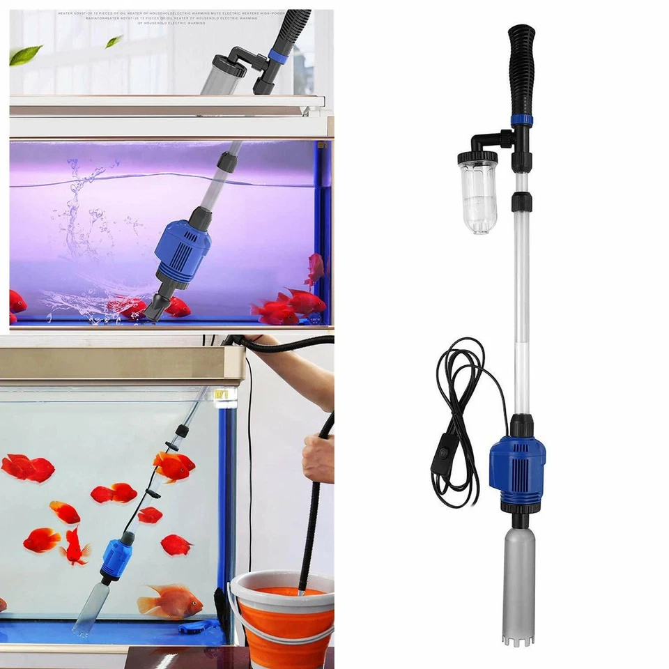 Electric Gravel Vacuum Cleaner Pump Aquarium Fish Tank Water Change Siphon - Image 2 of 3