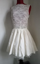 bnwt jones+jones white lace dress size 8 US4 lace bodice lined skirt party prom