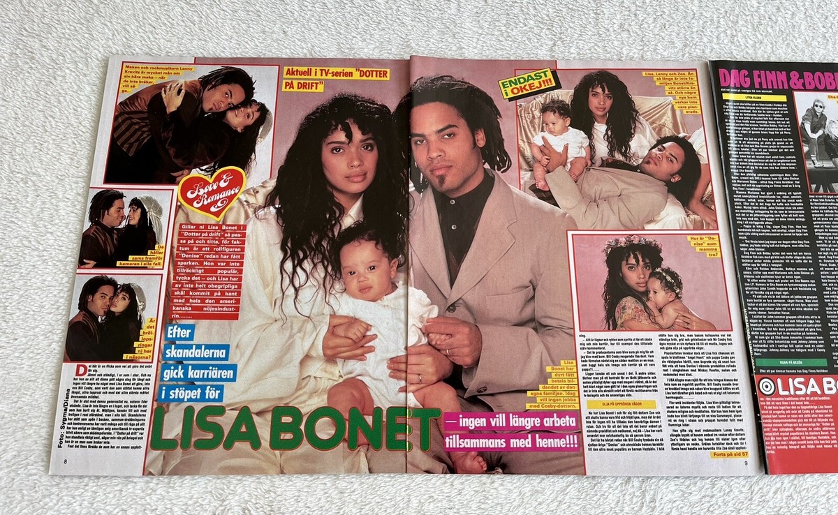 rn　Bonet et Bonet Geraldine Vintage LISA BONET LENNY KRAVITZ 1989 Clipping Poster Swedish Music