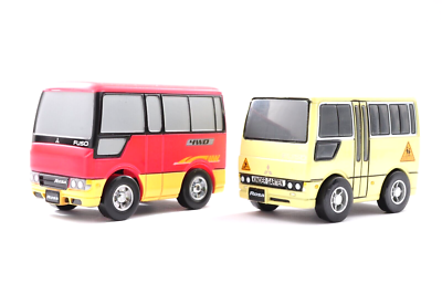 MITSUBISHI FUSO Bus Rosa Kinder Garten & 4WD Set Pullback Mini Car