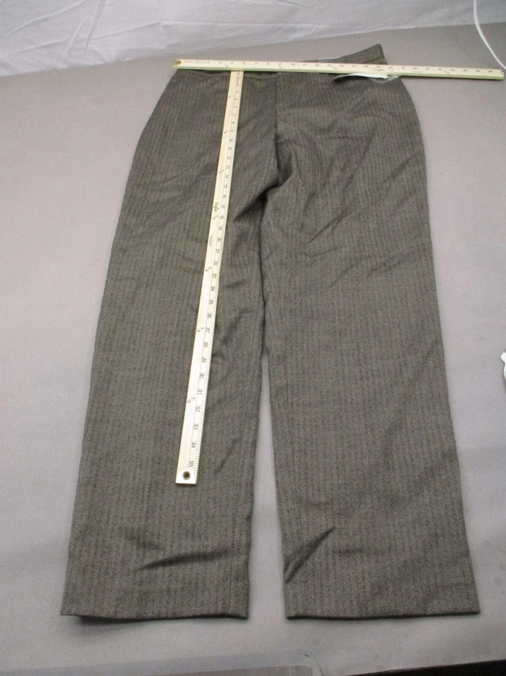 NUEVO CON ETIQUETAS APT. Pantalones chinos para mujer talla 16 marrón mezcla de lana cremallera frente plano 770 Foto 2 de 4