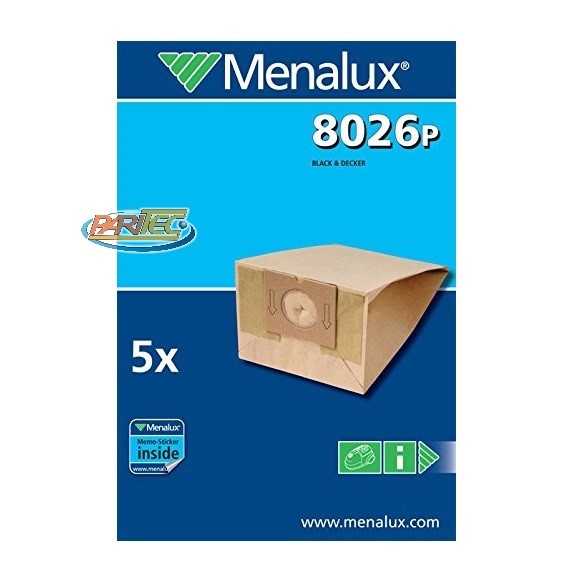 Menalux 8026P 5 carta sacchetti per aspirapolvere Black e Decker