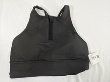 Lululemon Energy Bra High Neck Long Line DarkGray Size 4 with Front Zipper