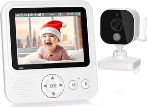 Baby Monitor Wireless 720P 10X video e audio con monitor LCD 2,8” e batteria