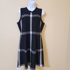 Commense Womens Sweater Plaid Knit Dress XL Stretchy Comfy Preppy Office Career