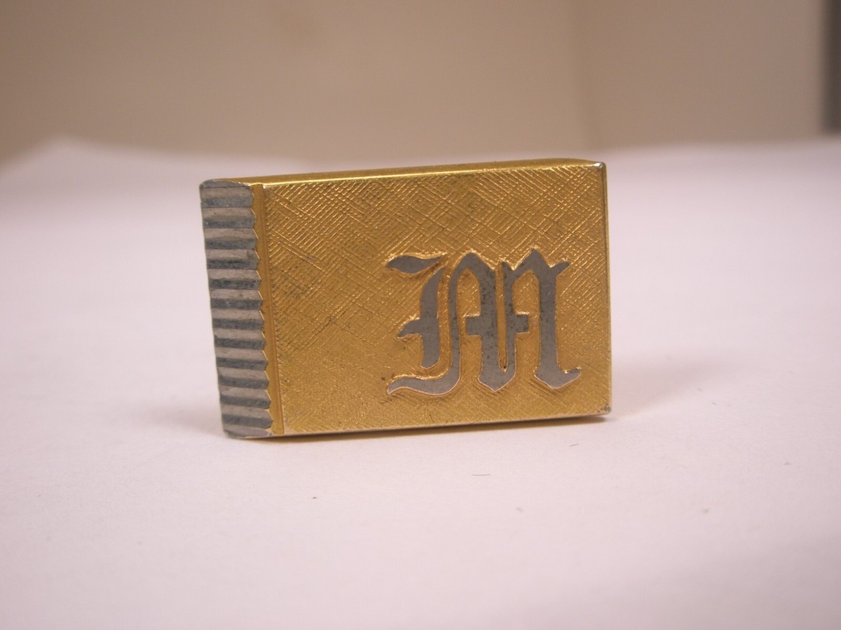NickNickNick専用です M Monogram Initials GOLD PLATE SINGLE Vintage Cuff Link replace