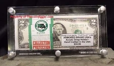 Currency Display Banknote Bundle Strap Case Acrylic Frame Holder Armored Brand