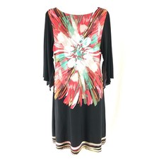 Fenn Wright Manson Shift Dress Bell Split Sleeve Floral Colorful Stretch Size 6