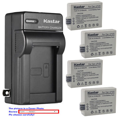 LP-E5 Battery OR Wall Charger for Canon 500D, 1000D, Kiss F, Kiss X2, Kiss X3