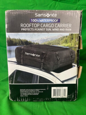 Samsonite Car Rooftop Cargo Carrier 100% Waterproof 15 Cubic Ft Easy  Install NIB