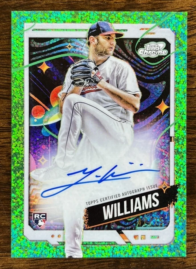2024 Topps Cosmic Chrome Gavin Williams RC Green Space Dust Refractor Auto /75