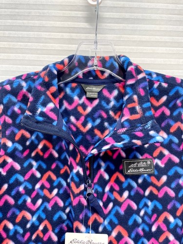 Eddie Bauer Youth 1/4 Zip Fleece Sweater | White or Dark Blue | New - Picture 27 of 31