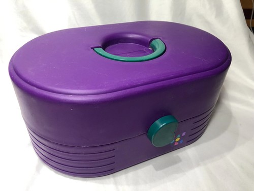 Vintage Caboodles Medium Retro Case Makeup 1990's 2 Tier Mirror Purple Teal 12" - Picture 2 of 10