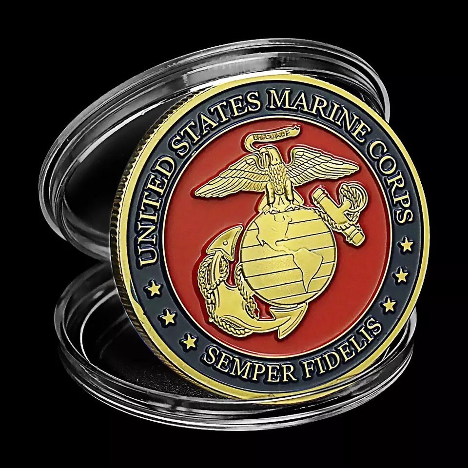 - 5 USMC United States Marine Corps Challenge Coin Collection