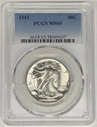 1943 Walking Liberty Half Dollar 50c Coin PCGS MS 65 (3D)