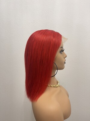 New! 12  Middle T Part, Human Hair Straight Bob Wig