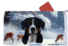 Greater Swiss Mountain Dog Winter Wonderland Mail Box Cover