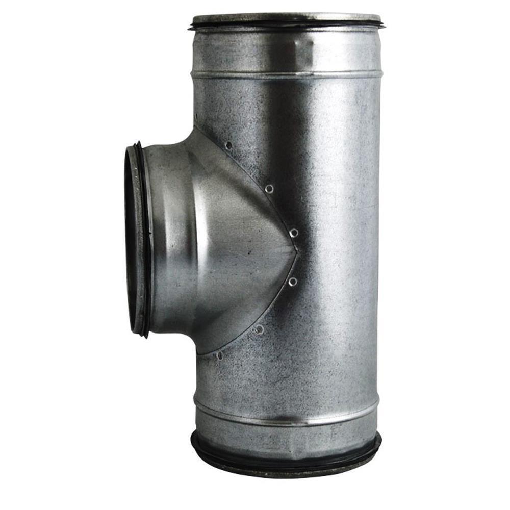 Tubo de bobinado pieza en T/rama 90° galvanizado con junta Ø80mm a 315mm