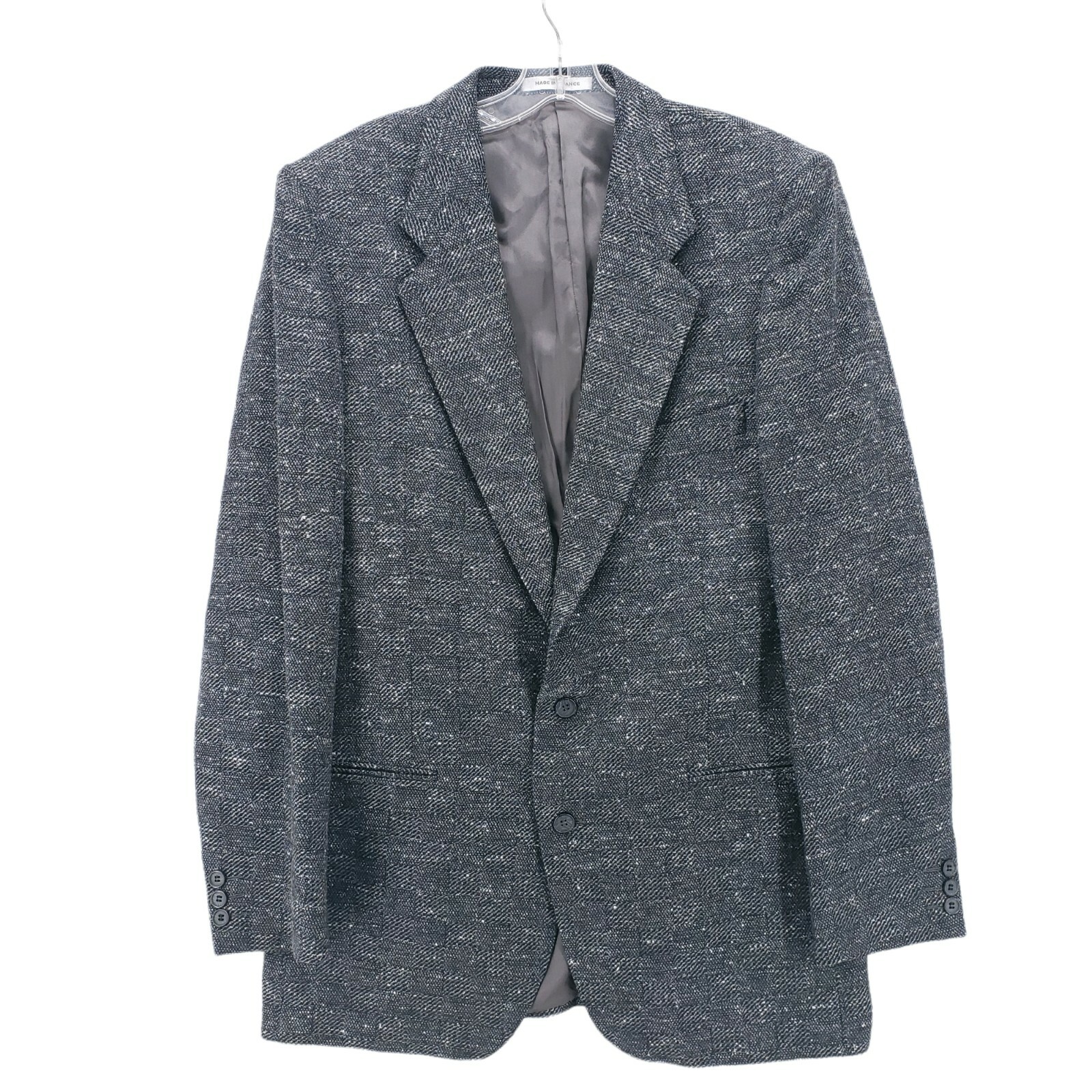 Giacca tuta blazer vintage YVES SAINT LAURENT grigio antracite maculato Est 40R
