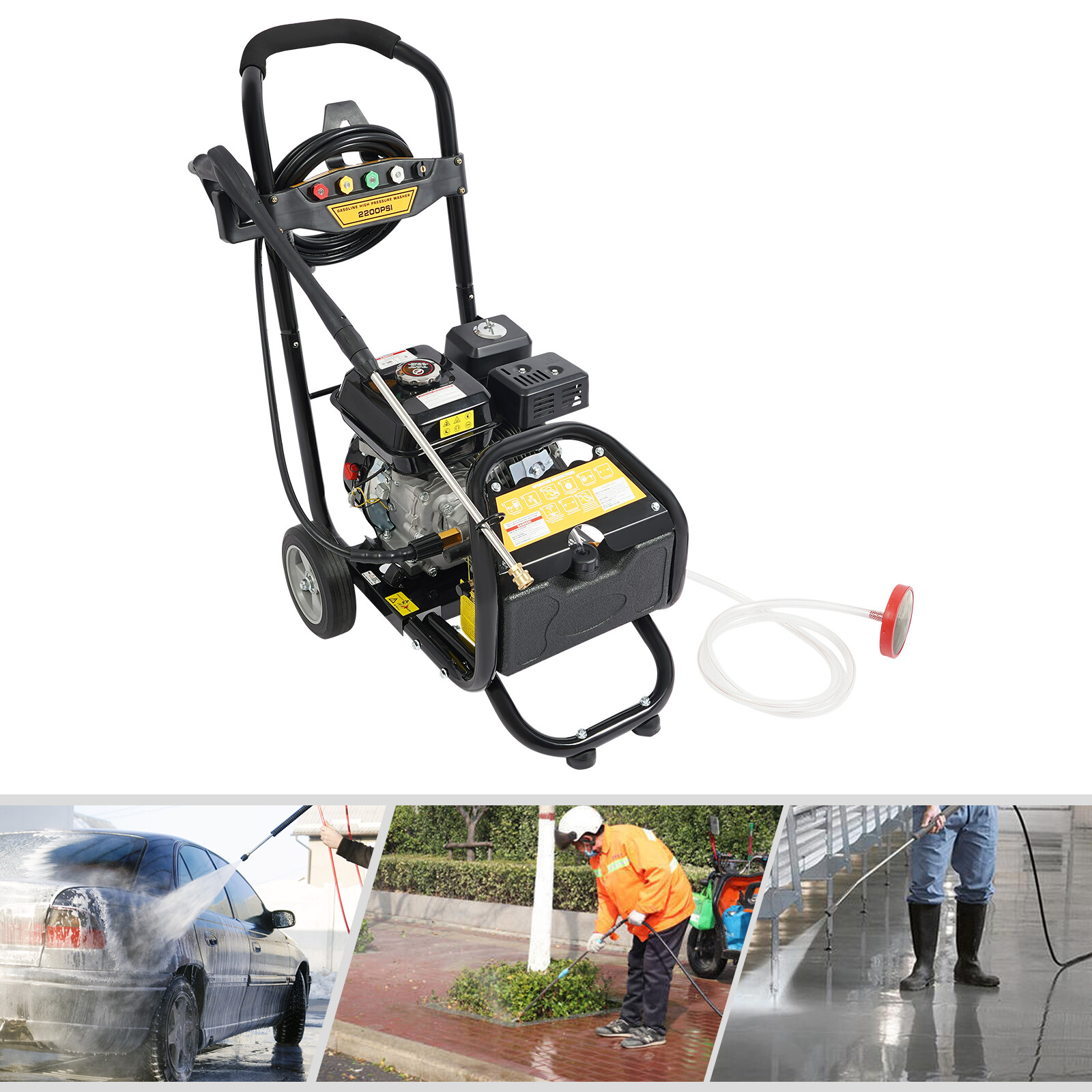 Gasoline High Pressure Washer Gasoline Washer with Hose Cleaner Tool 7HP 3400RPM