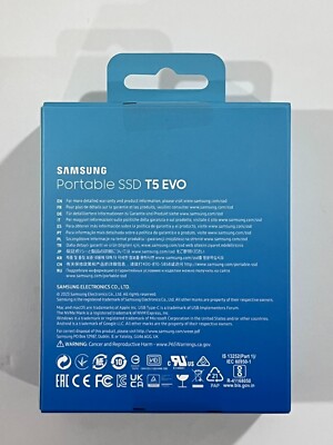 New Samsung T5 EVO 8TB Black USB 3.2 Gen 1 Portable External SSD