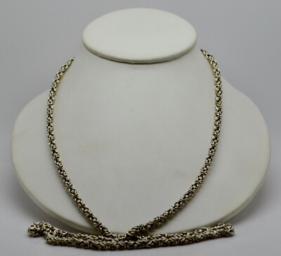 STERLINGSILBER AUSGEFALLENER STIL KETTE VERBUNDEN HALSKETTE 32,0'' #FMJ929