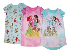 Disney Princess Graphic and Print Girls 3-Pack of Polyester Nightgown