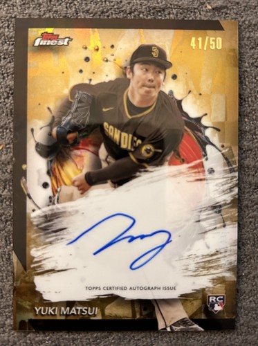 2024 TOPPS FINEST YUKI MATSUI #FA-YM ROOKIE RC GOLD AUTO 41/50