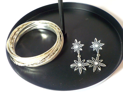 Multi Bangal Bracelet n Snowflake Earring Set